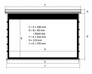 Kauber Red Label Tensioned BT Cinema 131" 16:9 163x290 дроп 40 см. Microperf MW